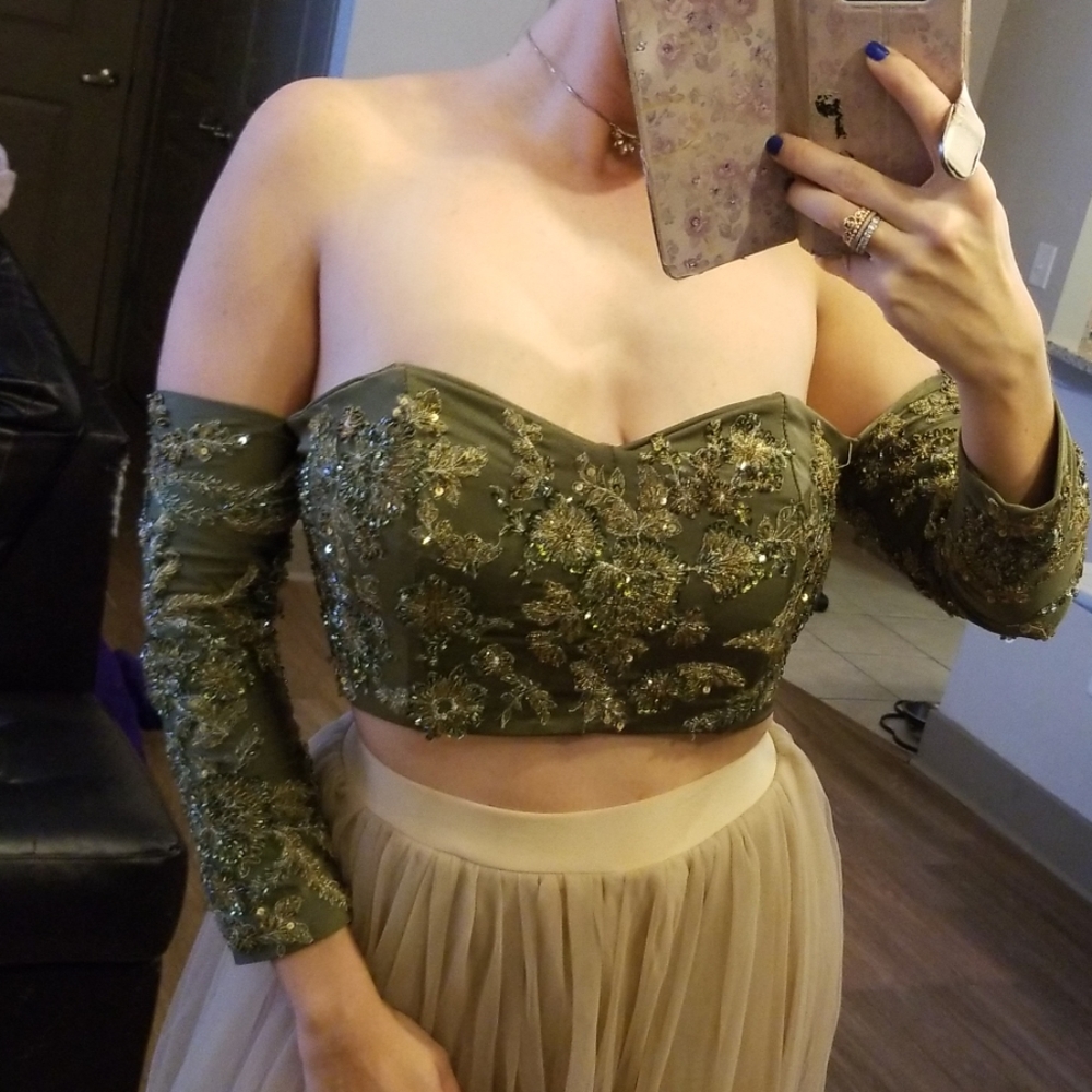 Stunning handmade beaded crop top